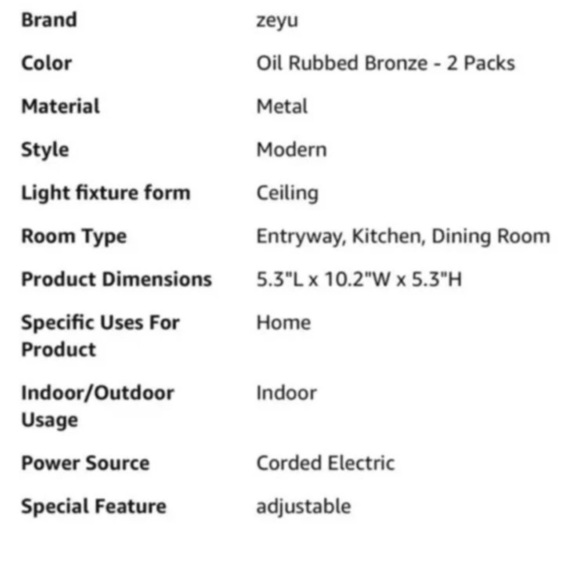 "Zeyu" Industrial Pendant Light Vintage Hanging Light Fixture, Oil Rubbed Bronze - Picture 3 of 4